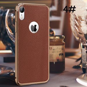 for iphone x phone case business leather metal frame ultra-thin protective cover all-inclusive phone case support 2pcs delivery