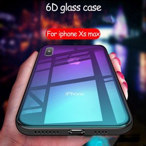 for iphone x phone case gradient tempered glass mobile phone case anti-fall protection cover support 2pcs delivery