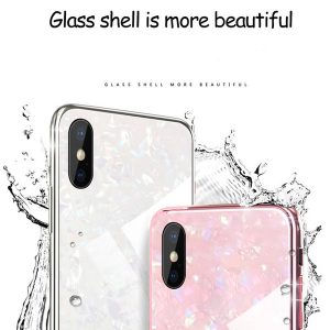 for iphone x phone case tempered glass shell pattern mobile phone shell plating edge drop protection sleeve support 2pcs delivery