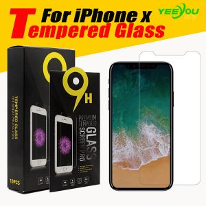 for iphone x/10 tempered glass screen protector for iphone 8 7s for galaxy j3 prime 0.33mm 2.5d anti-shatter paper package