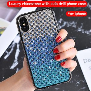 for iphone xs max phone case anti-fall creative full diamond two-in-one gradient phone case support 10pcs delivery