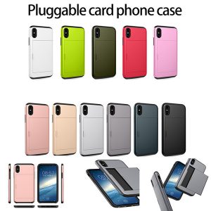 for iphone xs max phone case pluggable card phone case anti-fall all-inclusive soft edge protection cover support 10pcs delivery