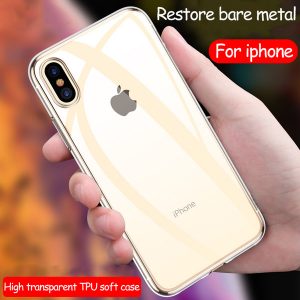 for iphone xs max phone case transparent soft ultra-thin silicone tpu cover anti-fall back cover support 10pcs delivery / wholesale