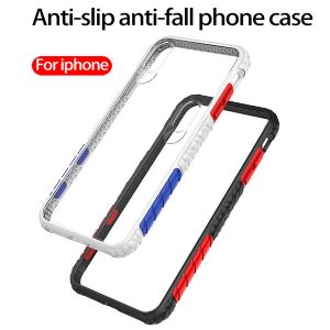 for iphone xs max phone case two-color border non-slip mobile phone case transparent soft backplane protection cover support 10pcs delivery