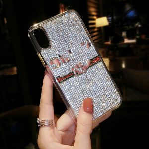 for iphone xs max x xr phone case inlaid rhinestone luxury soft case support 2pcs delivery