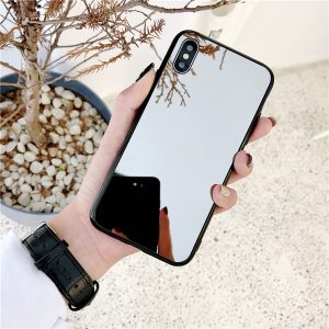 for iphone xs max xr phone case ins style plated mirror soft edge phone case mirror cover support 1pcs delivery