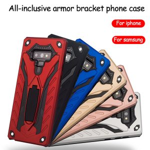 for iphone xs max xr samsung phone case phantom knight armor phone case all-inclusive anti-drop bracket support 10pcs delivery