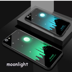 for iphone xs xr phone case creative luminous glass phone case anti-fall protection cover support 2pcs delivery