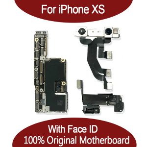 for iphone xs / xs max 100% unlocked original motherboard with face id 64gb 256gb ios logic board with full chips mainboard for replace