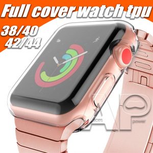 for iwatch 5 4 case 40mm 44mm 38mm 42mm clear soft tpu cover series 1 2 3 screen protector for apple watch 4