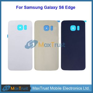 for samsung galaxy s6 edge g925 g9250 g925f battery cover rear back housing door with adhesive 3 color