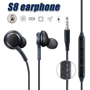 for samsung galaxy s8 s8 plus in ear wired headset stereo sound earbuds volume control for s6 s7 note 8 earphone with retail package