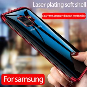 for samsung phone case laser plating mobile phone case transparent soft silicone protective cover support retail/wholesale