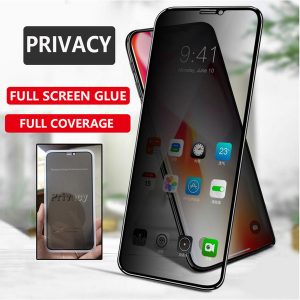 full coverage full glue privacy tempered glass phone screen protector for iphone xs max xr x 6 7 8 plus huawei p30 p20 p20lite