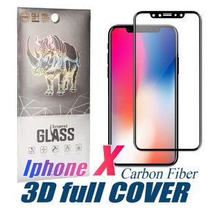 full curved glass for iphone 11 pro max xs max protector film carbon fiber soft edge screen protector tempered glass for iphone 7 with box