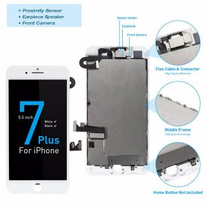 full set lcd for iphone 7 / 7 plus screen digitizer complete assembly with front camera + back plate test one by one