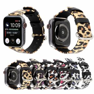 genuine leather leopard watch band for apple watch series 1/2/3/4 iwatch strap belt women's bracelet replacement