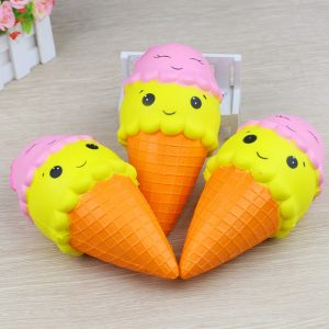 giant 18cm smile face ice cream squishy double head torch slow rising cone jumbo squeeze decompression toys 50pcs