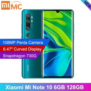 global version xiaomi mi note 10 6gb 128gb 108mp camera mobile phone 6.47'' curved display snapdragon 730g cellphone google pay