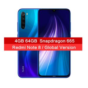 global version xiaomi redmi note 8 48mp quad cameras smartphone 4gb 64gb snapdragon 665 octa core 6.3" fhd screen mobile phone