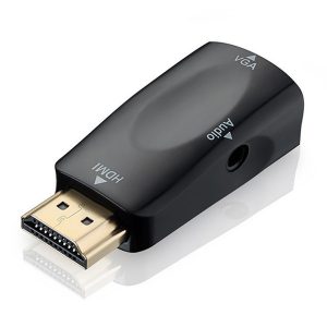 gold-plated hdmi to vga converter adapter with 3.5mm audio port for pc lapdvd