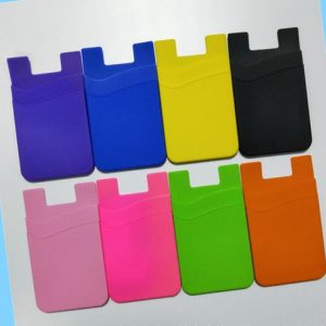 good price wholesale pocket pal universal mix color back 3m silicone adhesive stick id credit card holder pocket pouch for all smartphone