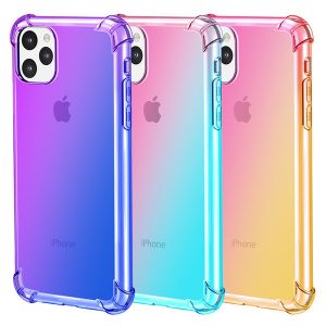 gradient color tpu phone case for iphone 11 shockproof tpu airbag bumper case for iphone xs max