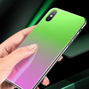 gradient glass case for iphone x xsmax ultra-thin tpu case iphone 7 8 6 6s plus tpu shell all-inclusive cover case