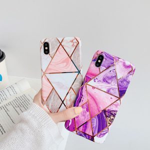 gradient silver electroplated marble case for iphone x xs max xr 6 6s 7 8 plus colorful shiny soft silicone phone case