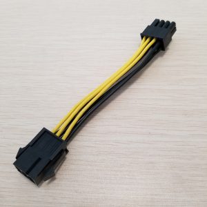 graphics video display card pci-e pcie 6pin female to 8pin male adapter power cable cord 18awg wire 10cm for pc diy