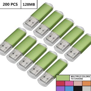 green bulk 200pcs 128mb usb 2.0 flash drive rectangle thumb pen drives flash memory stick storage for computer laptablet macbook u disk