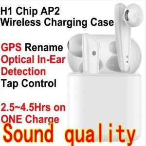 h1 chip generation 2 ap2 tws wireless bluetooth 5.0 headphones earphones pop up siri smart sensor rename gps earbuds w1 pk i12 i10 dza