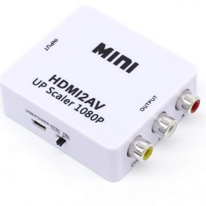 hdmi2av av2hdmi 1080p hd video adapter mini rca to hdmi converter cvbs+l/r hdmi2rca for xbox 360 ps3 pc360 with retail packaging