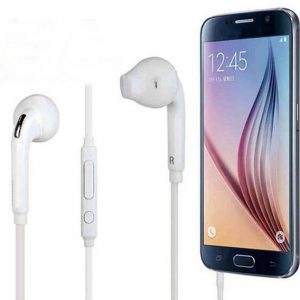 headphone in-ear earphone headset white 3.5mm with mic bass earbuds for samsung galaxy s6 s7 with retail box