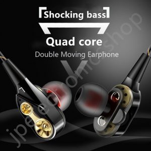 headphones 3.5mm in-ear earphones wired mic volume control headset stereo super bass dual drive headset earbuds 2pcs delivery