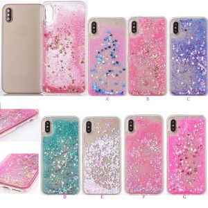 heart love liquid case for iphone xs max xr x 8 plus 7 6 5 hard plastic+tpu quicksand floating glitter sparkle magical dynamic powder cover