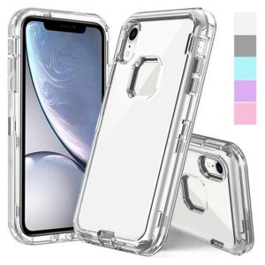 heavy duty clear robot defender case transparent for new iphone xs max xr samsung s10 s9 s8 plus note 10 plus shockproof case with opp bag