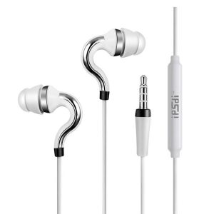 hf107 in-ear earphone hifi wired noise cancelling with mic 1.25m cable 3.5mm plug for mobile phone play stereo music ing