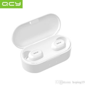 high 1pcs qcy t2c tws bluetooth earphones binaural wireless earbuds - white