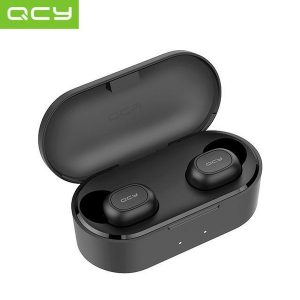 high qcy t2c bluetooth earphones with mic wireless headphones sports earphones noise cancelling headset and charging box