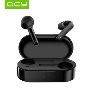 high qcy t3 tws fingerprint touch wireless headphones bluetooth v5.0 3d stereo dual-mic noise cancelling earphones