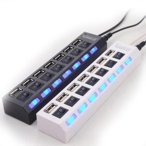 high speed 480 mbps adapter 7 ports usb 3.0 hub usb splitter hub 3.0 2.0 with power on off switch for pc lapcomputer pc