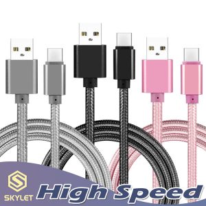 high speed usb cable type c to c charging adapter data sync metal charging phone adapter 0.48mm thickness strong braided usb c charger