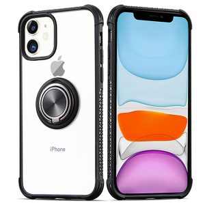 high transparent clear ring phone case for iphone 11 pro max xr xs max 6s plus 7 8 hard acrylic rugged protector shell with suction magnetic