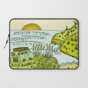 home is where you park it // wandering in new zealand // retro surf art by surfy birdy Computer Cover by surfy birdy - Laptop Sleeve - 13"