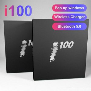 i100 tws wireless bluetooth 5.0 earphone wireless charging headset pop up earbuds for iphone xiaomi pk i12 i11 i200 tws