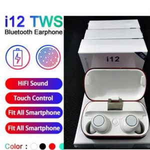 i12 tws bluetooth 5.0 wireless bluetooth headphones support earphones colorful touch control wireless headset earbuds