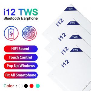 i12 tws bluetooth 5.0 wireless bluetooth headphones support pop up window earphones colorful touch control 770117-1