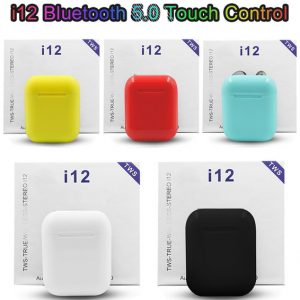 i12 tws bluetooth 5.0 wireless headphones support pop up window earphones colorful touch control wireless headset earbuds