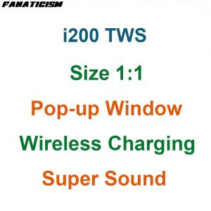 i200 tws earbuds clone air 2 pop up qi wireless charging bluetooth 5.0 earphone pk i11 i12 i30 i60 i80 i500 i1000